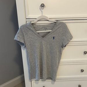 Polo by Ralph Lauren Heather Gray V-Neck Tee